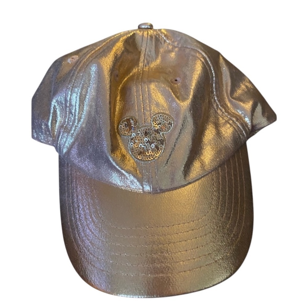 Disney Parks Mickey Mouse Rose Gold Sequin Adult Baseball Cap